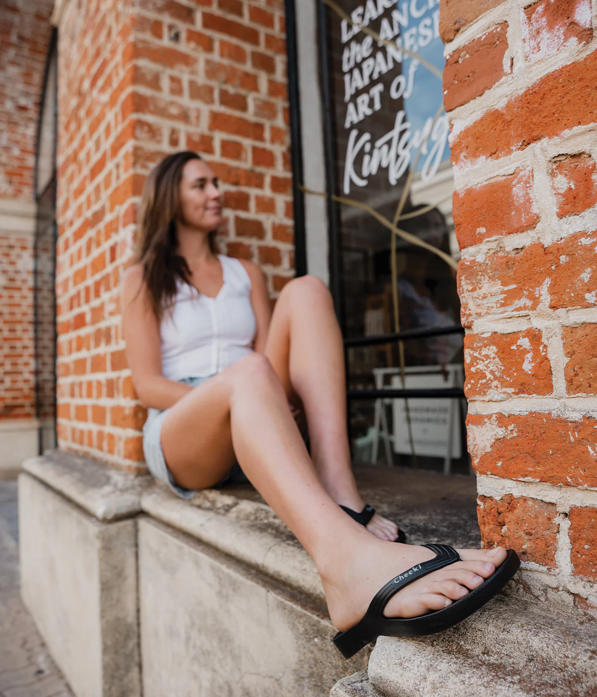 Arch Support Thongs - Black - Image 6